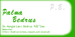 palma bedrus business card